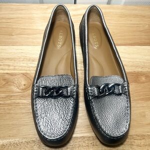 Talbots Women's Silver Chain Everson Driving Loafers 8M Preppy